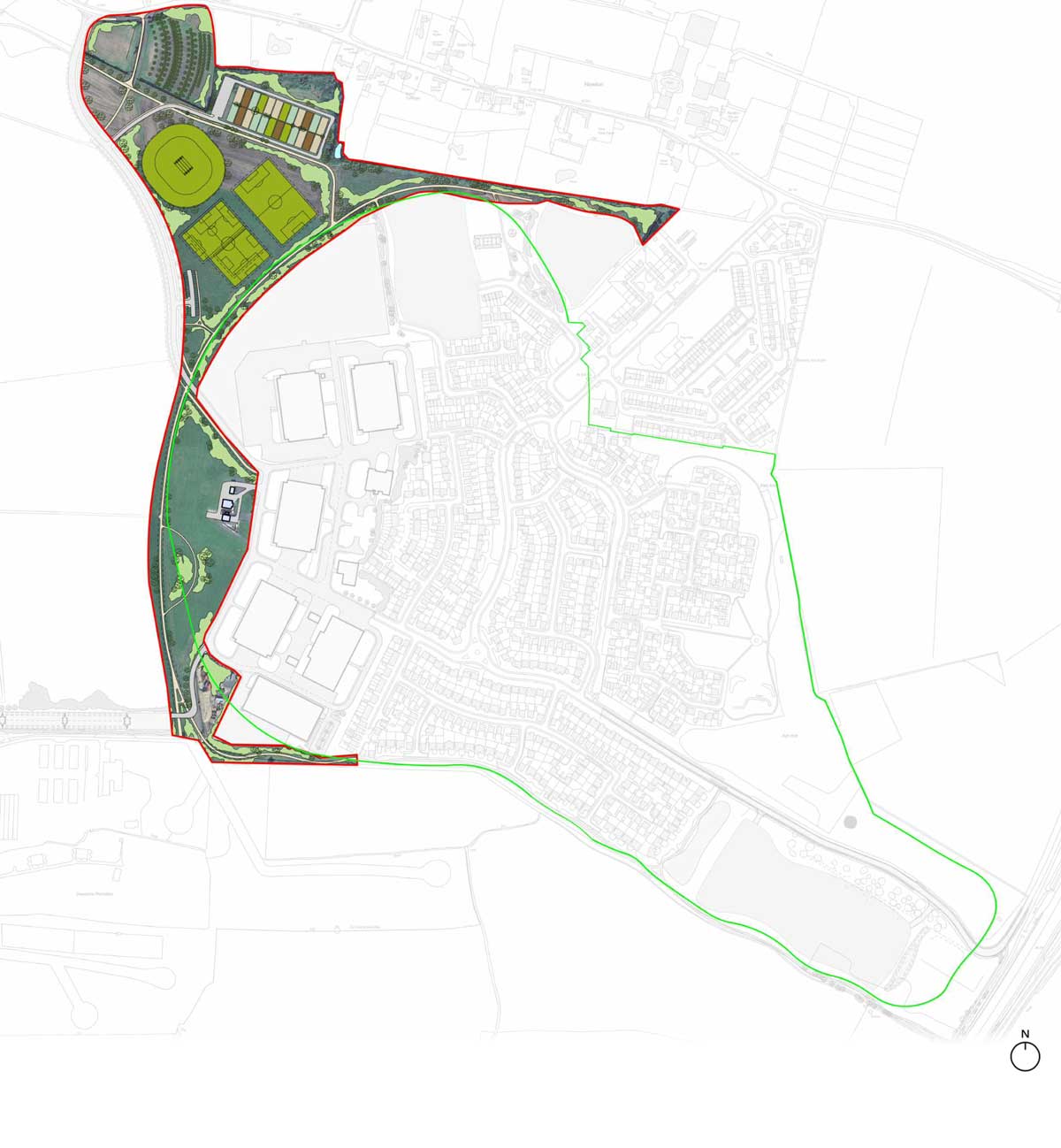 Newton site development area map